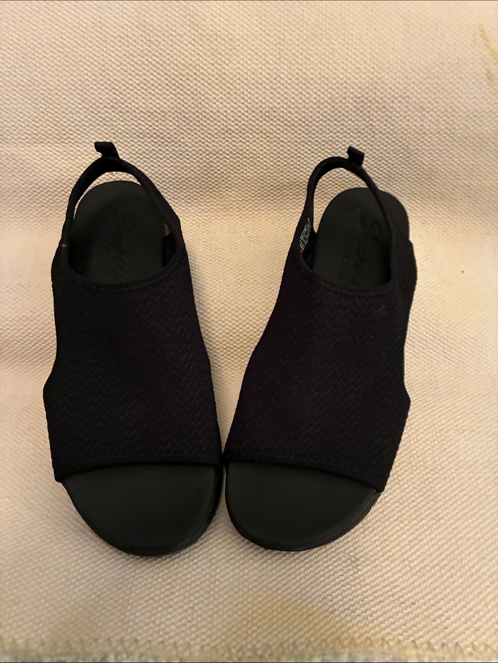 Skechers Women's Black knit Slingback Open-Toe Comfort Sandals NWOT #119236